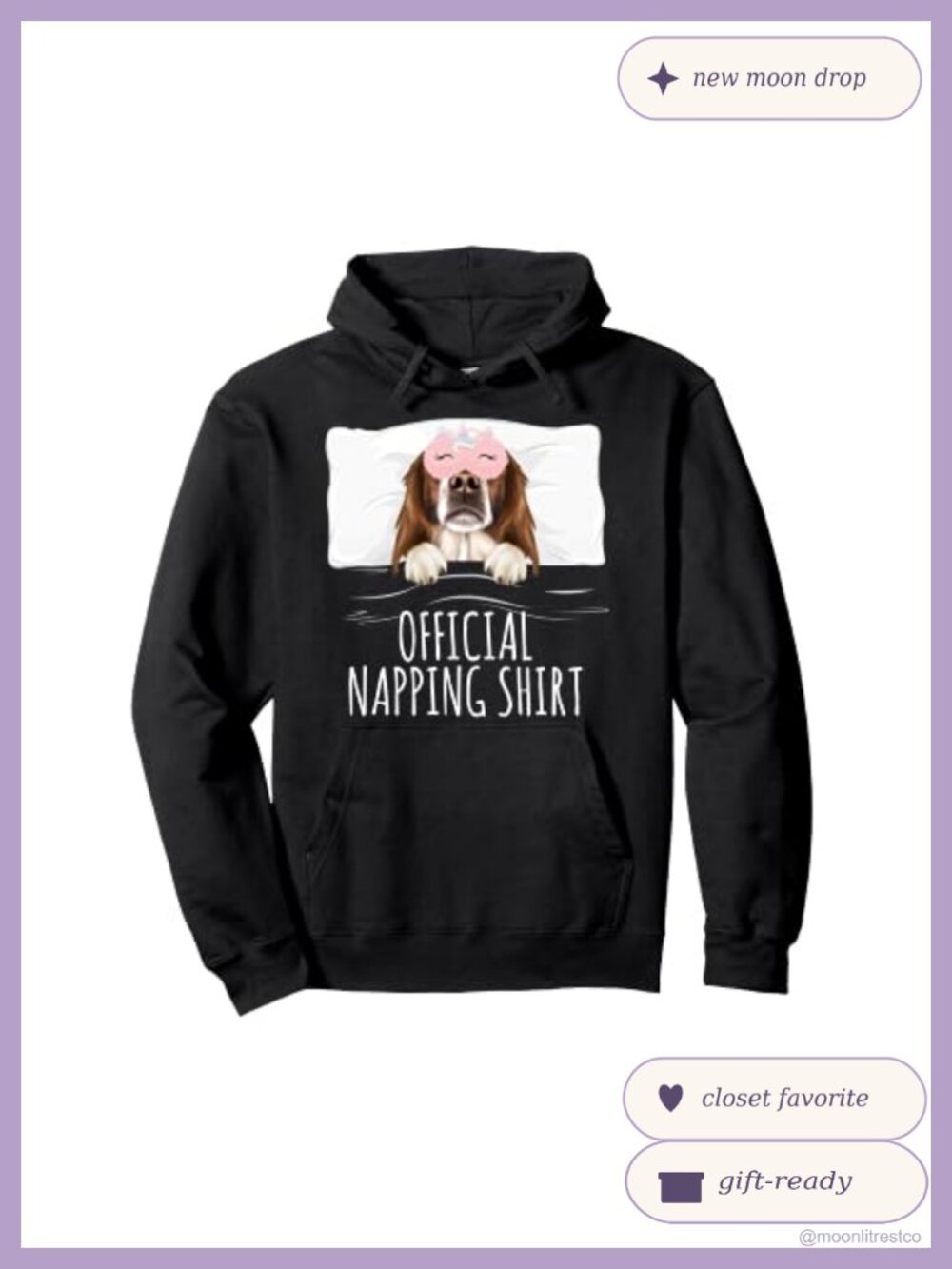 Irish Red White Setter Unicorn Sleep Mask Pullover Hoodie Classic Fit